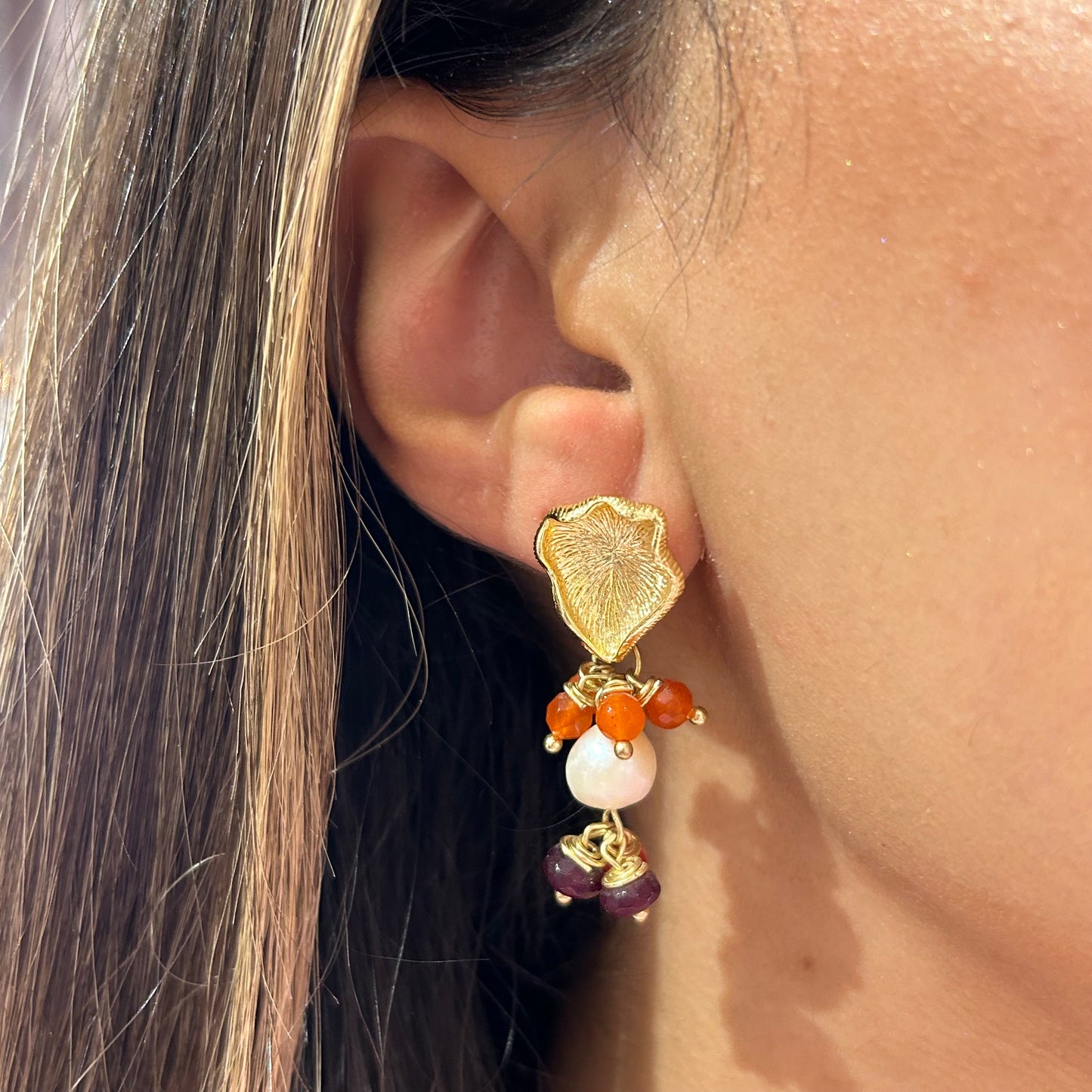 Stones x Pearl Earring