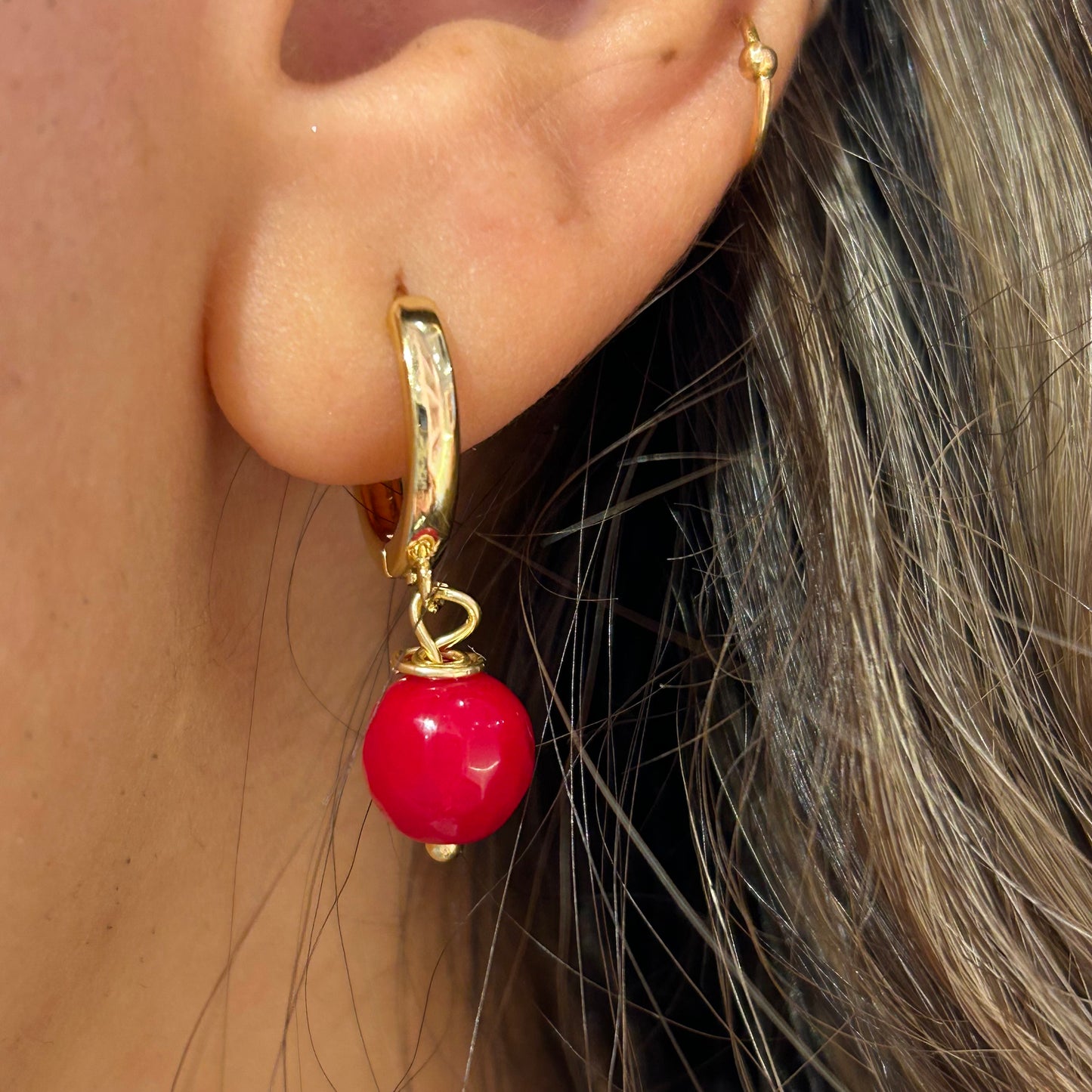 Red Stone Earring