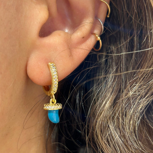 Turquoise Stone Hoop