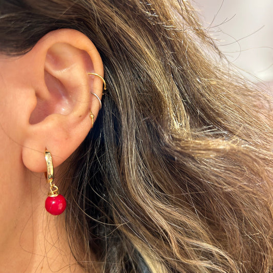 Red Stone Earring