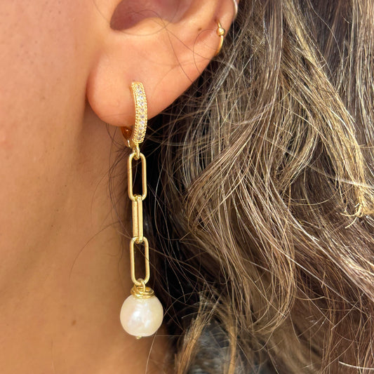 Drop Pearl Hoop