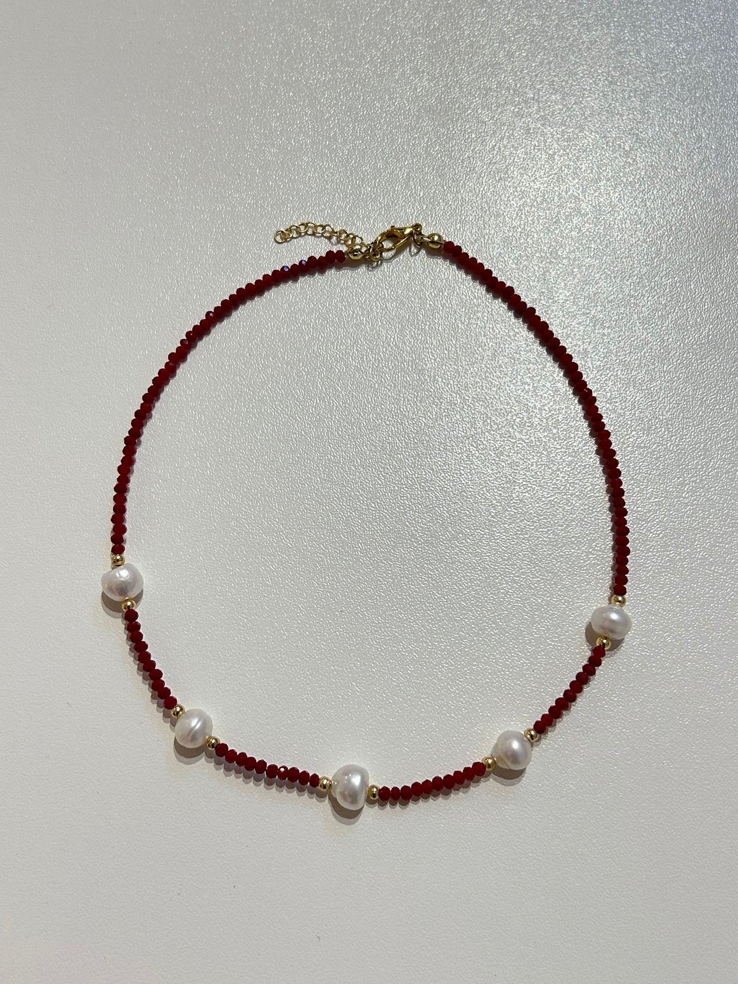 Red x Pearl Choker