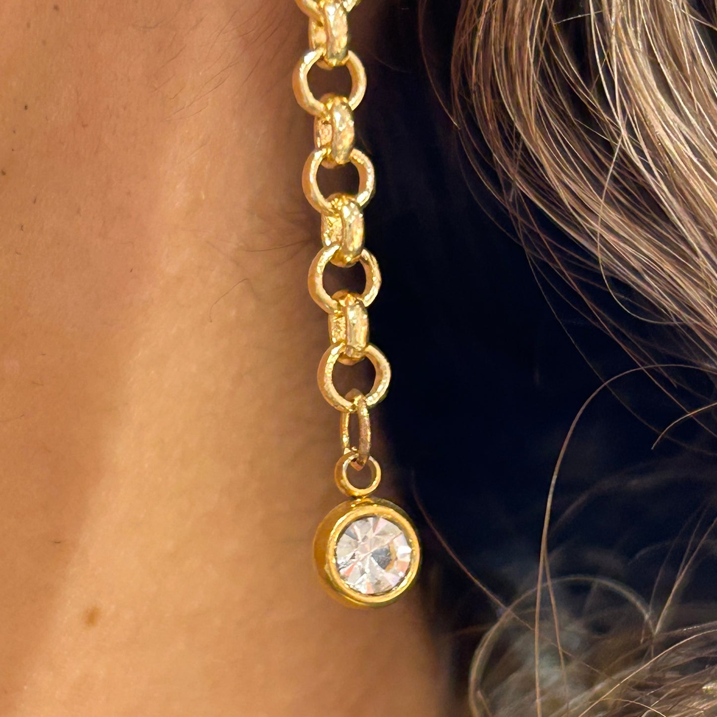 Drop Crystal Hoop Earrings