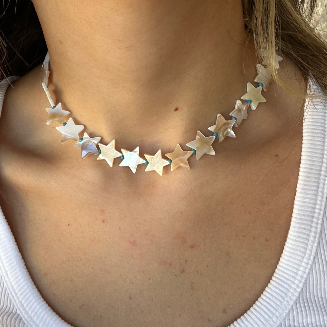 Star shell necklace (Blue)