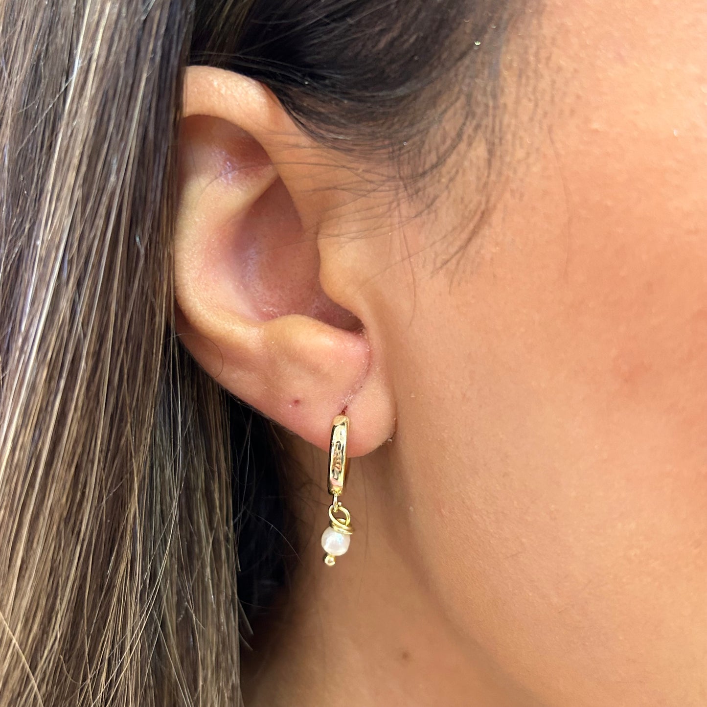 Tiny Pearl Hoop
