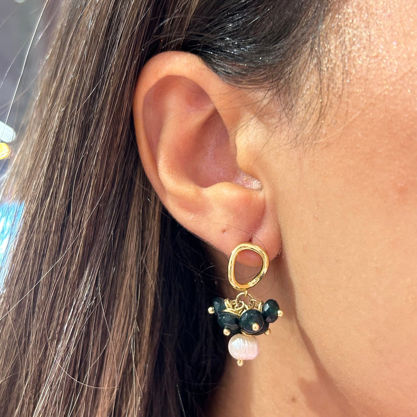 Green Stones Earring