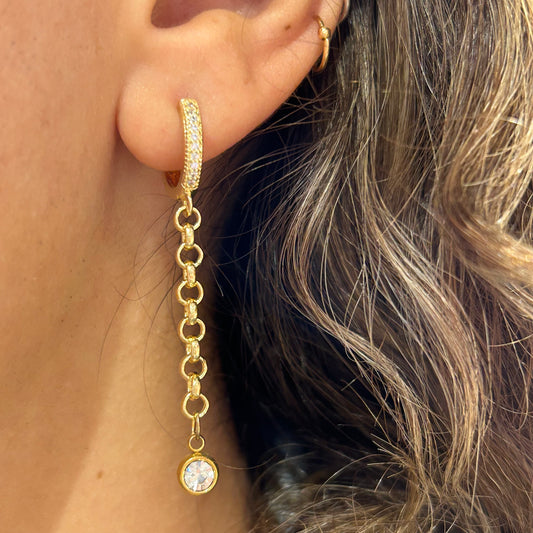 Drop Crystal Hoop Earrings