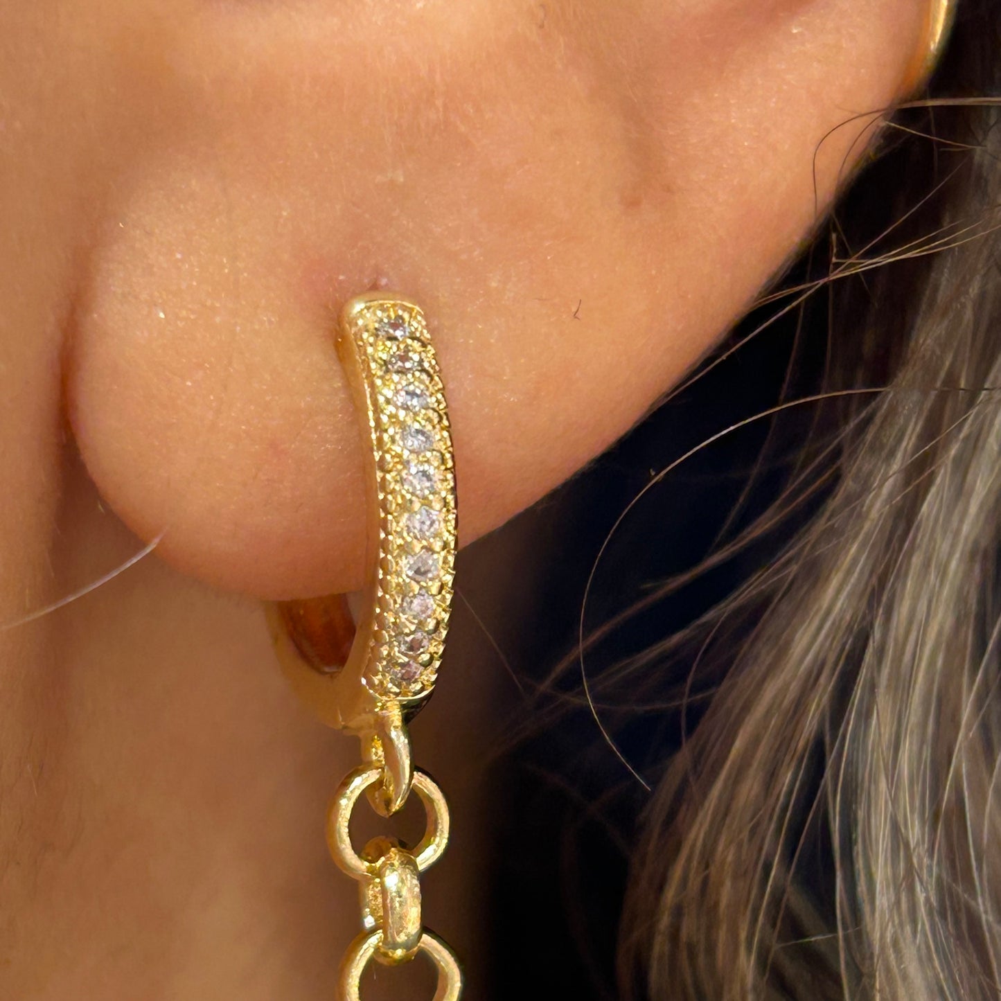 Drop Crystal Hoop Earrings