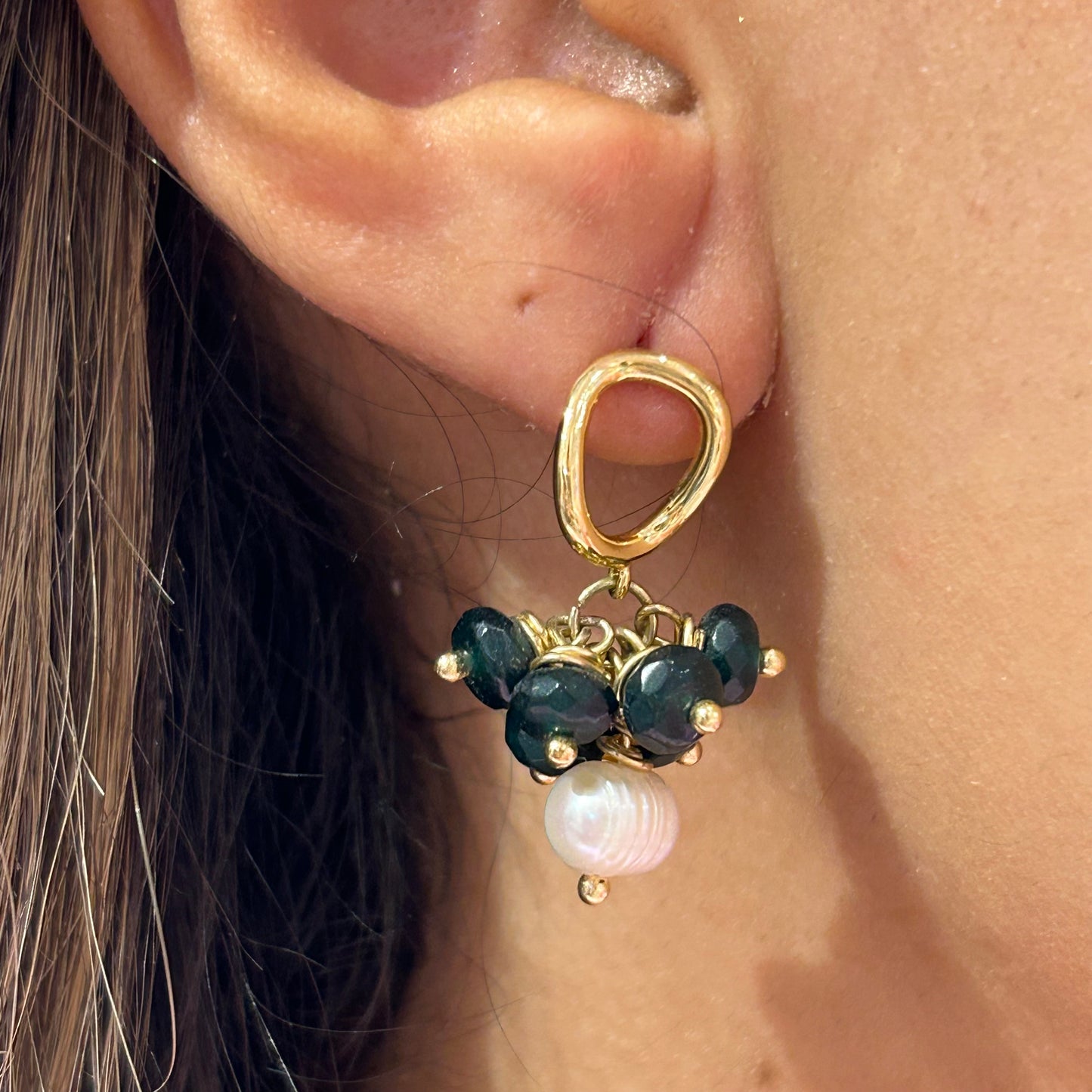 Green Stones Earring
