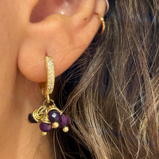 Purple Stone Dangle Earring