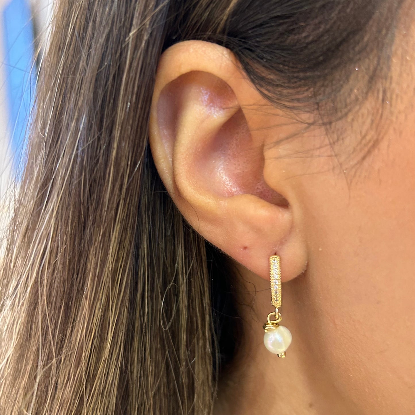 Tiny Pearl Hoop