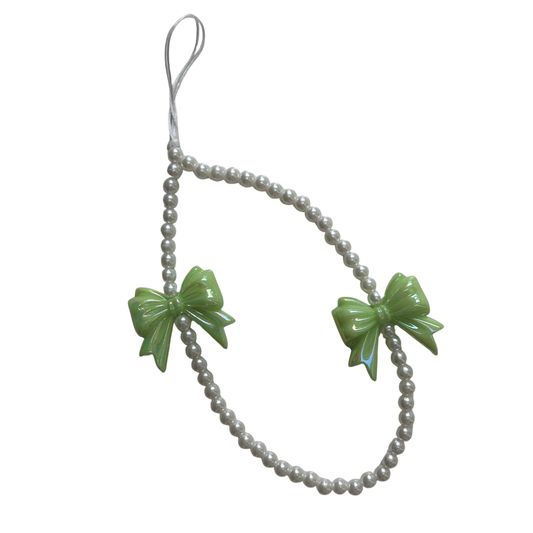 Green Bows Phone Charm