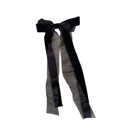 Long Velvet Hair Bow