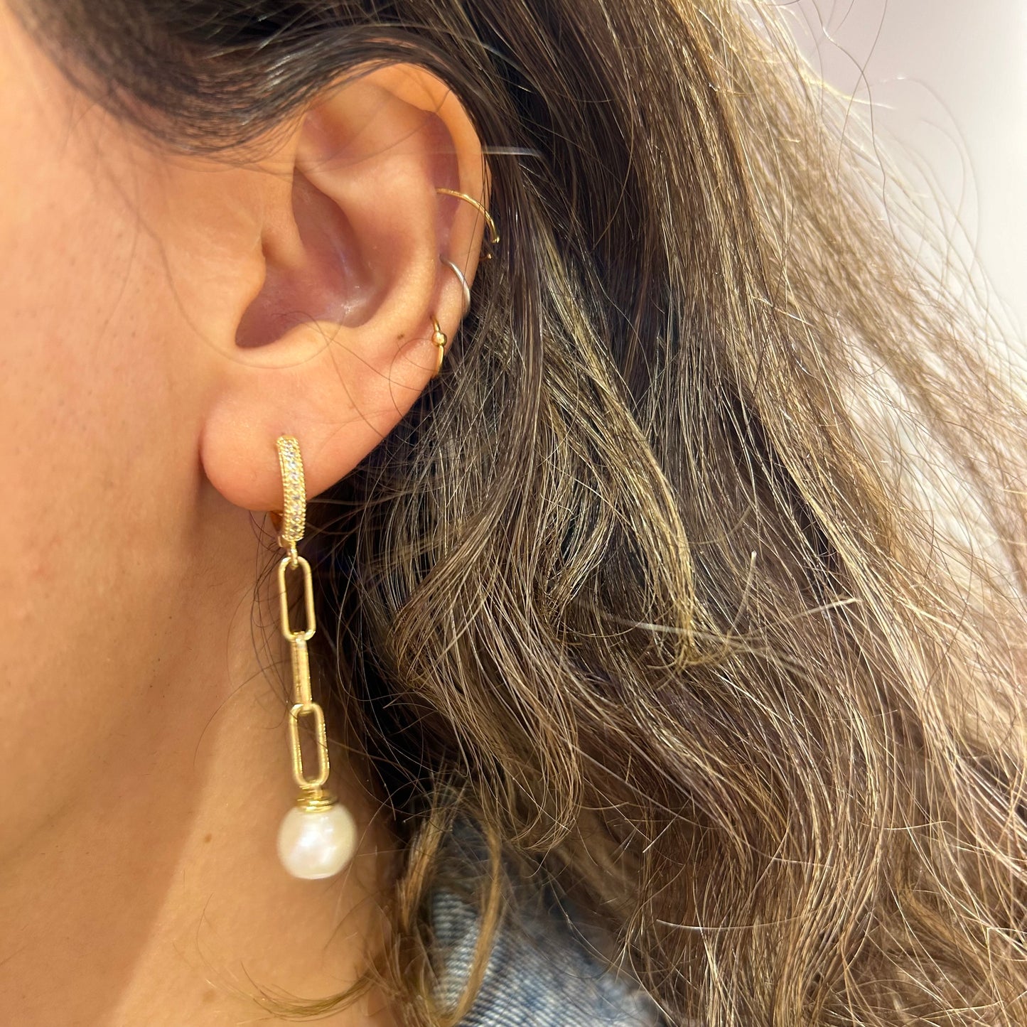 Drop Pearl Hoop